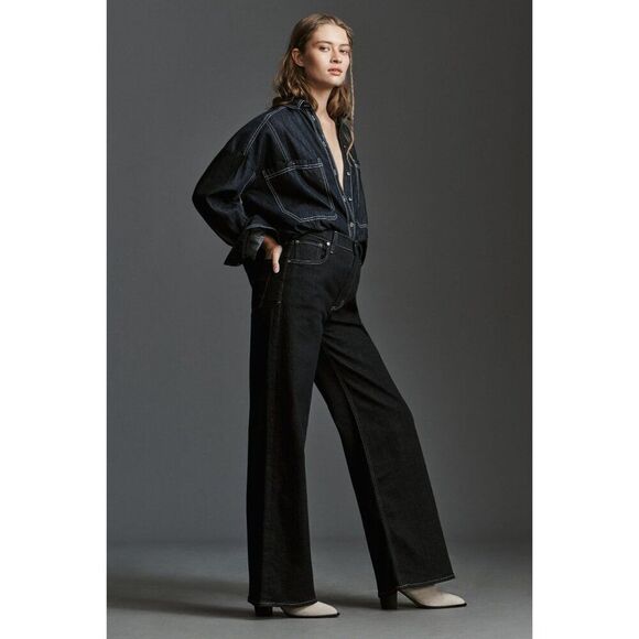 Citizens of Humanity Paloma Baggy Wide-Leg Jeans Solace Dark Indigo Size 28 - Picture 4 of 14